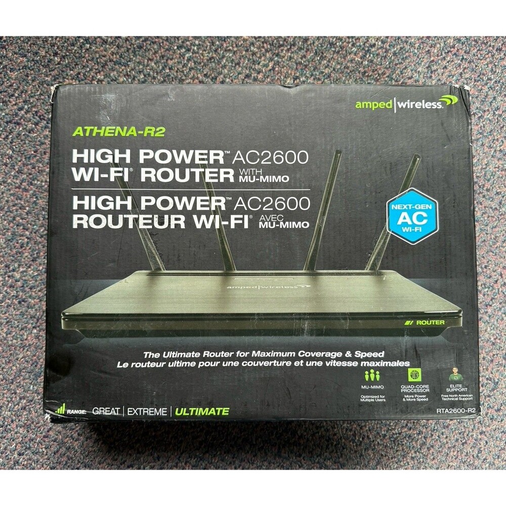Amped Wireless Athena-EX High Power AC2600 RE2600M‎ Wi-Fi Range Extender NOB